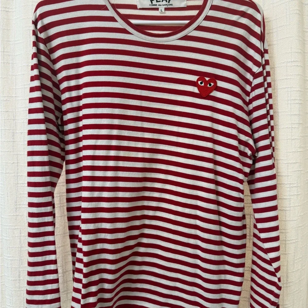 Comme des Garcons PLAY Red and White Striped Shirt - Picture 1 of 1